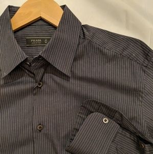 Never worn Prada Dress Shirt - Black striped